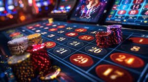 Dealer profesional mengelola permainan casino langsung dengan ekspresi ramah